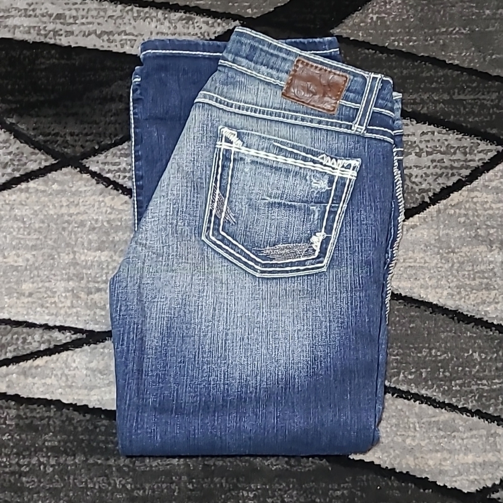 BKE STELLA DISTRESSED CROP DENIM JEAN